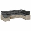 vidaXL Conjunto de Sof&aacute; de Jardim 8 unid. Cinzento-claro vime PE
