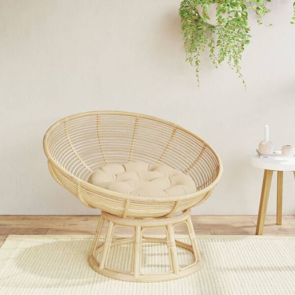 vidaXL Almofad&atilde;o redondo &Oslash; 60 x11 cm tecido oxford bege