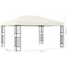 vidaXL Gazebo com cord&otilde;es de luzes LED 3x4 m tecido cor creme