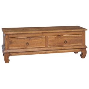 vidaXL Suporte para TV Natural 110 x 35 x 40 cm Madeira de Teca S&oacute;lida