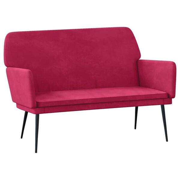vidaXL Banco 108x79x79 cm veludo vermelho tinto
