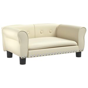 vidaXL Cama para c&atilde;es 70x45x30 cm couro artificial cor creme