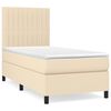 vidaXL Cama com molas/colch&atilde;o 90x190 cm tecido cor creme