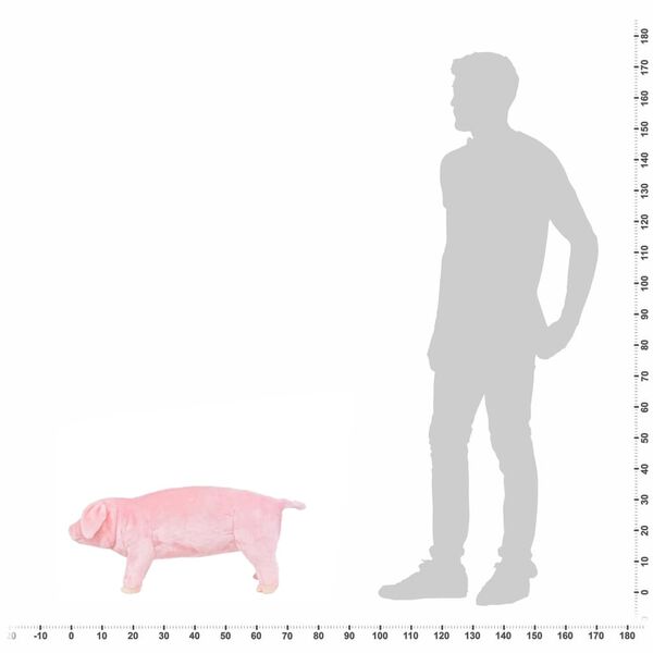 vidaXL Brinquedo de montar porco peluche rosa XXL