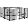 vidaXL Cercado para c&atilde;es ao ar livre Preto 192 x 192 x 100 cm A&ccedil;o