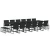vidaXL 17 pcs conjunto de jantar para jardim textilene preto