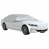 vidaXL Meia cobertura para carro com ganchos XL PEVA prateado