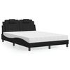 vidaXL Cama Viana com colch&atilde;o 120x200 cm couro artificial preto