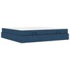vidaXL Estrutura de cama com colch&atilde;o 2 unid. Azul tecido