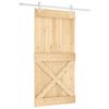 vidaXL Porta Deslizante Natural e Branco 100 x 210 cm