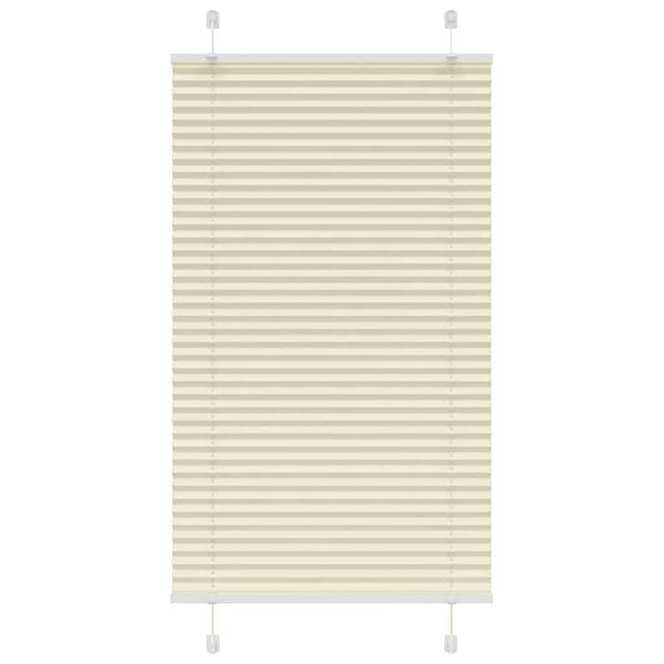 vidaXL Creme Plissada Cega 70x150 cm Largura Tecido 69,4 cm Poli&eacute;ster