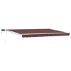 vidaXL Estrutura de Toldo Manual com LEDs Marrom e Branco 4 &times; 3 m