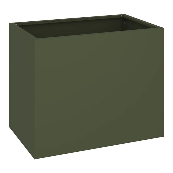 vidaXL Vaso de Jardim Verde-oliva 50 x 32 x 40 cm A&ccedil;o laminado a frio
