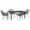 vidaXL Conjunto de Jantar para Jardim 5 pcs Preto A&ccedil;o revestido a p&oacute;