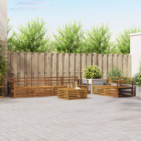 vidaXL Conjunto de Sof&aacute;s para Exterior 7 pcs Natural