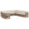 vidaXL Conjunto de Sof&aacute; de Jardim 11 unid. Bege vime PE