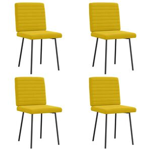 vidaXL Cadeiras de jantar 4 pcs veludo amarelo