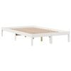 vidaXL Cama com estante sem colchão 135x190 cm pinho maciço branco