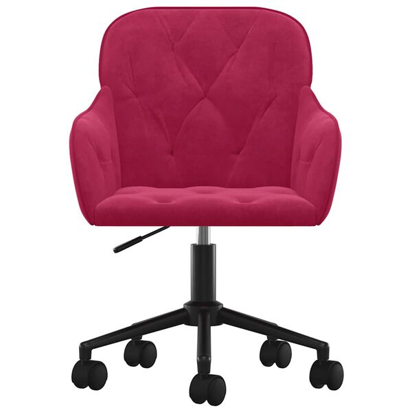 vidaXL Cadeiras de jantar girat&oacute;rias 2 pcs veludo vermelho tinto