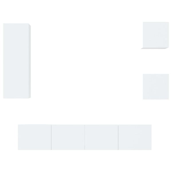 vidaXL 5 pcs conjunto móveis de TV madeira processada branco brilhante