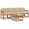 vidaXL Conjunto de Sof&aacute;s para Exterior 5 pcs Natural e Bege