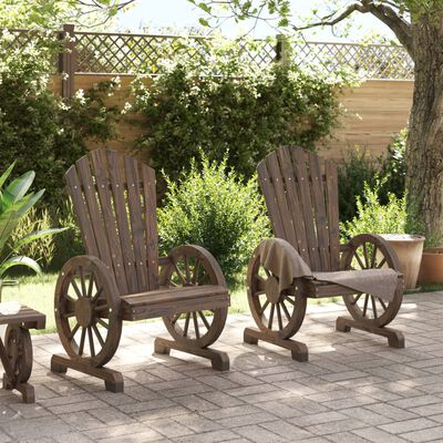 vidaXL Cadeiras Adirondack para jardim 2 pcs madeira de abeto maciça
