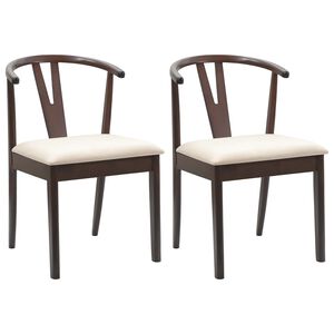 vidaXL Cadeira de jantar 2 pcs Marrom claro e claro