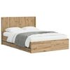 vidaXL Estrutura de Cama com Armazenamento e Cabeceira Artisan Oak