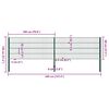 vidaXL Painel de veda&ccedil;&atilde;o com postes de ferro 349x80 cm verde