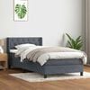 vidaXL Cama com molas/colch&atilde;o cinza-escuro 80x210 cm veludo