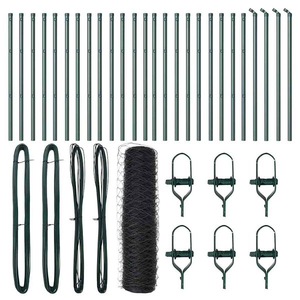 vidaXL Poste de Cerca Cinzeto 50 x 0,6 m (malha de 50 mm) A&ccedil;o e PVC