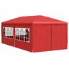 vidaXL Tenda de festa com parede Vermelho 600 x 300 x 255 cm PE e A&ccedil;o