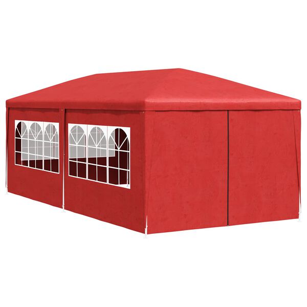 vidaXL Tenda de festa com parede Vermelho 600 x 300 x 255 cm PE e A&ccedil;o
