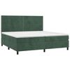 vidaXL Cama box spring c/ colch&atilde;o/LED 200x200 cm veludo verde-escuro