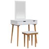 vidaXL Conjunto de Mesa de Vestir FAUSKE 3 pcs Branco 76 x 50 x 143 cm
