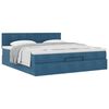 vidaXL Estrutura de cama otomana com colch&atilde;o 160x200 cm azul escuro