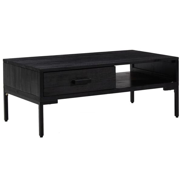 vidaXL Mesa de centro 90x50x35 cm pinho maciço preto