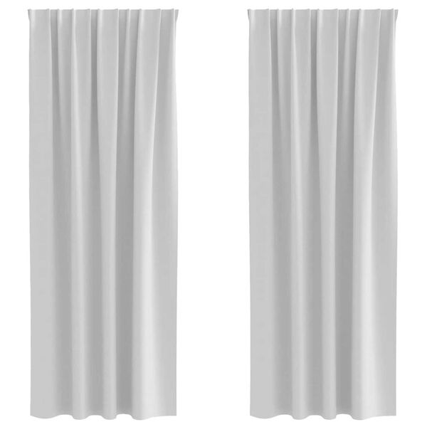 vidaXL Cortinas Blackout com Argolas 2 pcs Cinza Claro 225 x 140 cm