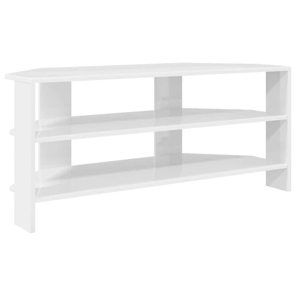 vidaXL Arm&aacute;riodeTVdeCanto Branco Alto Brilho 102x40,5x45cm