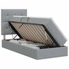 vidaXL Cama com arruma&ccedil;&atilde;o e colch&atilde;o Cinzento-claro 90 x 190 cm tecido