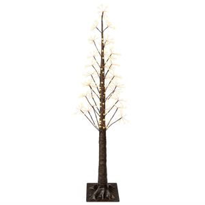 vidaXL &Aacute;rvore de Natal estrela Castanho 150 cm Pl&aacute;stico 304 LED