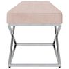 vidaXL Banco a&ccedil;o inoxid&aacute;vel e veludo rosa
