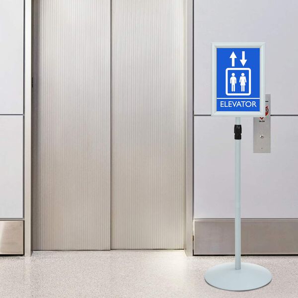 vidaXL Suporte de P&ocirc;ster Pedestal Prateado 33 x 33 x 123 cm PVC e A&ccedil;o