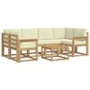 vidaXL Conjunto de Sof&aacute;s para Exterior 7 pcs Branco e Creme