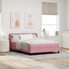 vidaXL Cama Box com colch&atilde;o com cabeceira Rosa 140 x 190 cm Veludo