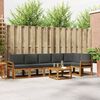 vidaXL Conjunto de Sof&aacute;s para Exterior 7 pcs Natural e Antracite