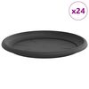 vidaXL Bandeja Redonda de Flores 24 pcs Preto &Oslash; 27 x 2,5 cm Pl&aacute;stico