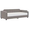 vidaXL Sof&aacute;-cama com colch&atilde;o 90x200 cm tecido cinzento-acastanhado