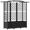 vidaXL Cama Elevada com Treli&ccedil;a e Telhado Preto 163 x 40 x 138 cm PP