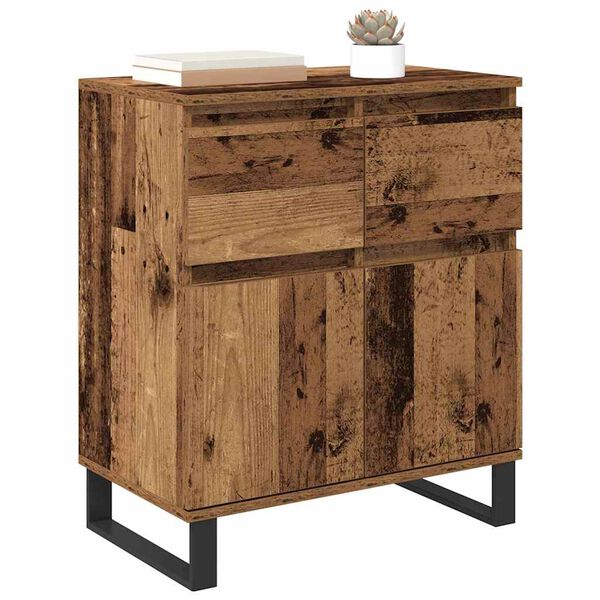 vidaXL Buffet com gaveta Madeira Antiga 60 x 35 x 70 cm